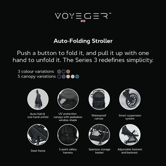 Voyeger Series 3: Auto-folding Stroller