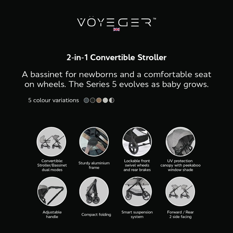 Voyeger Series 5: 2-in-1 Convertible Stroller